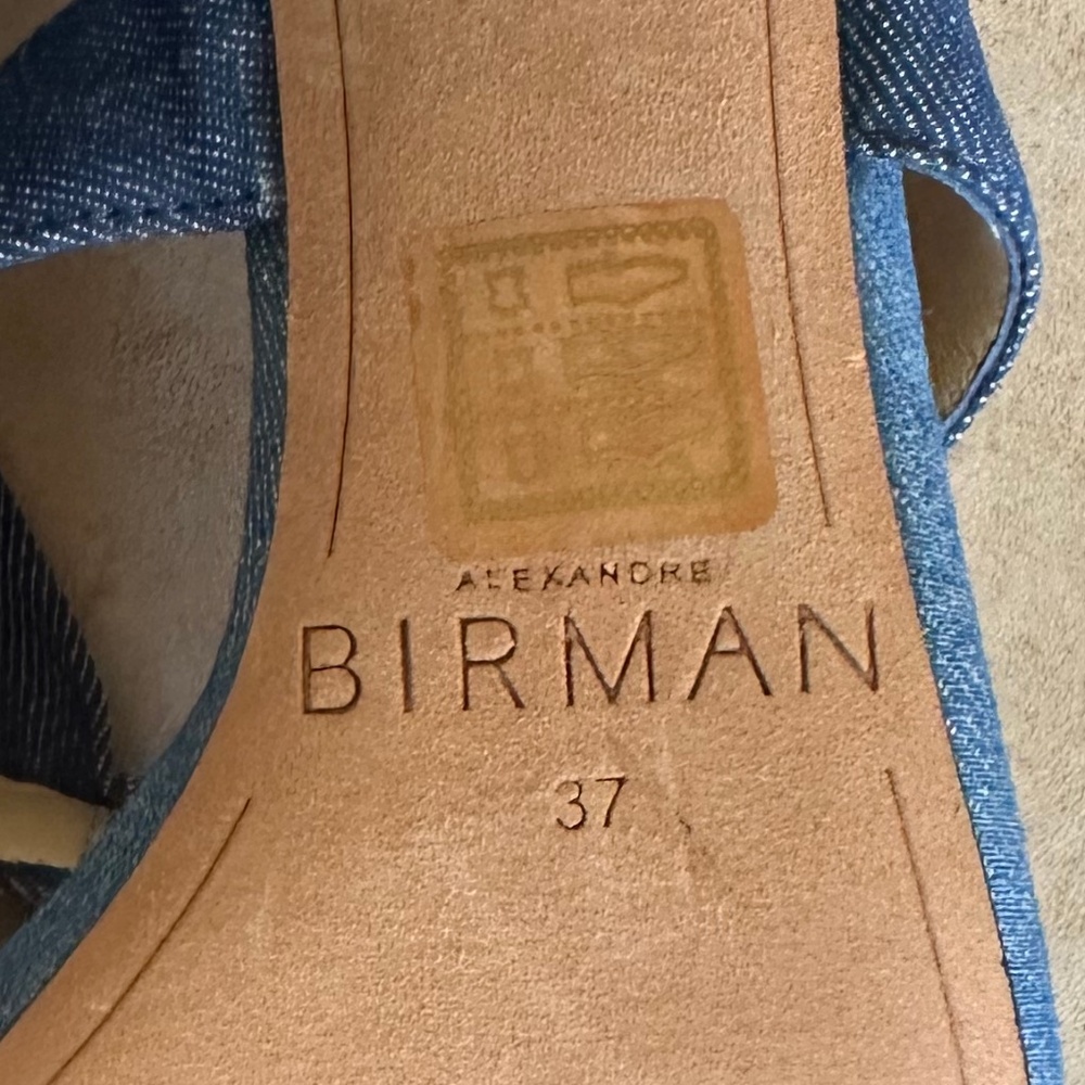 Alexandre Birman Mary Knotted Blue Denim Bow Sandals EU 37/US 7 Luxury Summer - Picture 10 of 10